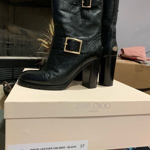 Jimmy Choo 247 Dart Biker leather unlined - black